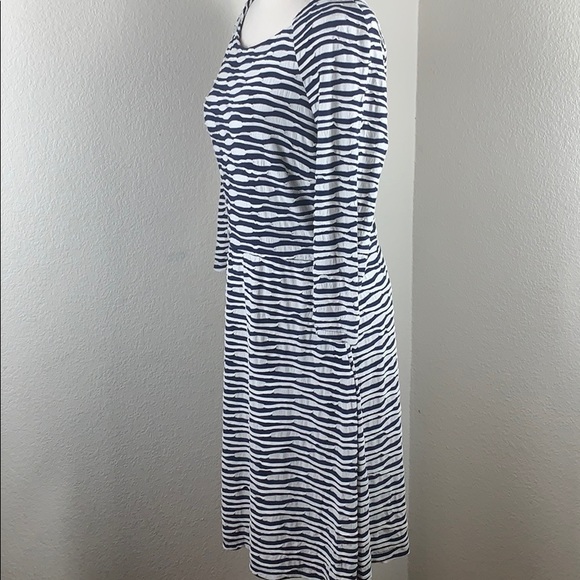 Beige by eci blue/white textured striped dress - Picture 3 of 5